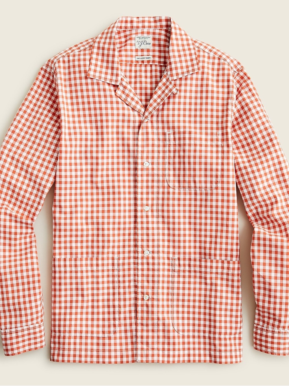 Men’s J Crew Camp Collar Organic Cotton Poplin Shirt Size Large